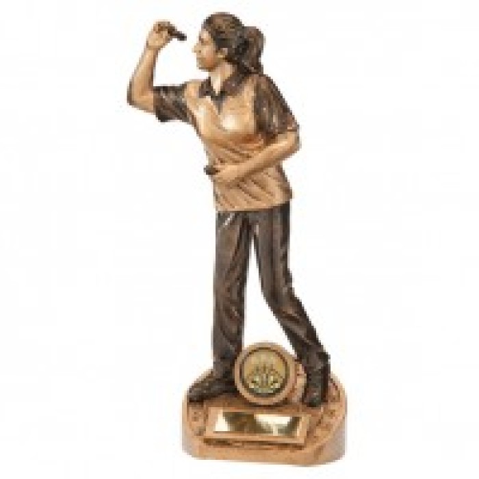 BULLSEYE FEMALE DARTS TROPHY - 190MM 